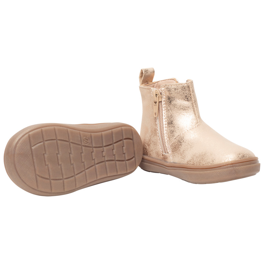 Bottillons dorés brillants avec élastique étoile pour fille 