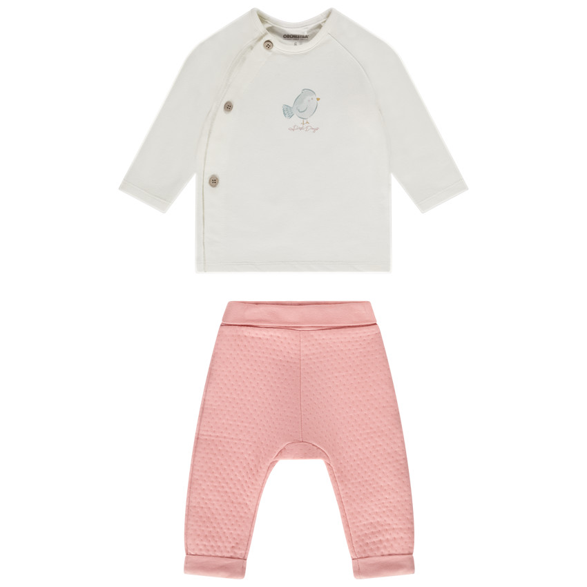 Ensemble 2 pièces effet matelassé pour bébé fille 