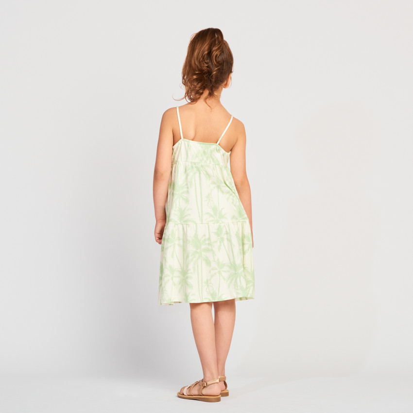 Mouwloze jurk met palmprint voor meisjes 