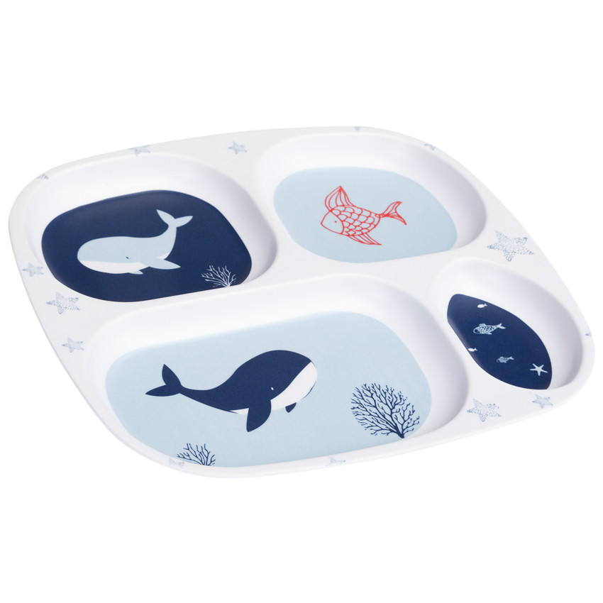Assiettes à compartiments en mélaminé - Pretty Sea 