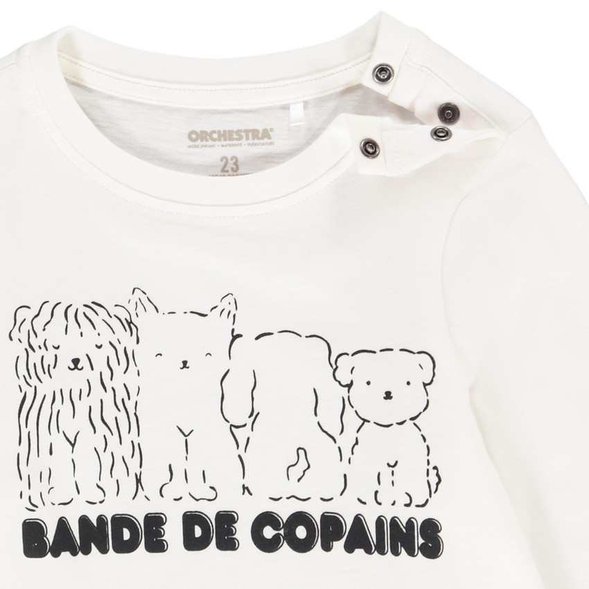 T-shirt manches longues en jersey print chiots pour bébé garçon 