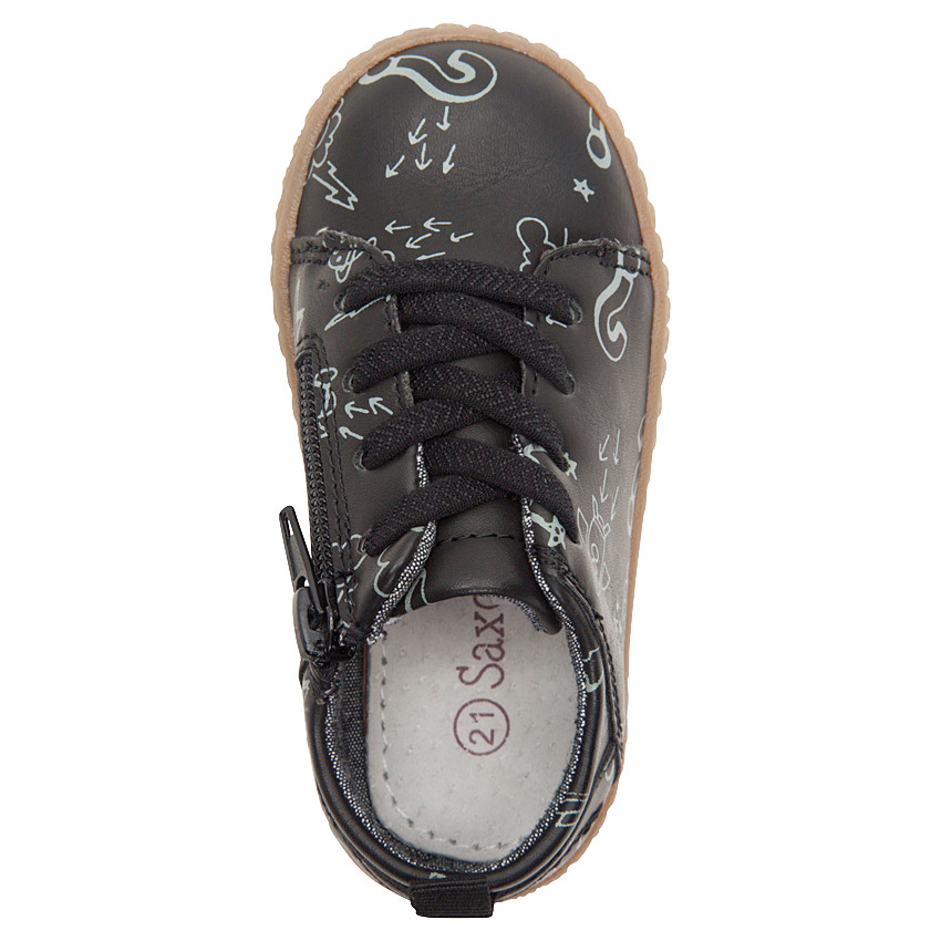 Lage sneakers met ledereffect en print "all-over" 