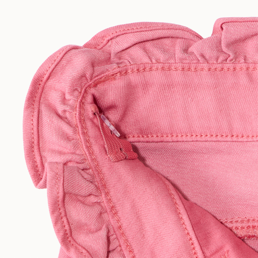 Jean paperbag uni avec ceinture à nouer pour fille 