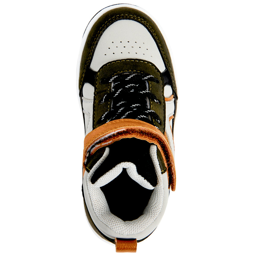 Sneakers met gekleurde inzetstukken en velcro voor baby jongen 