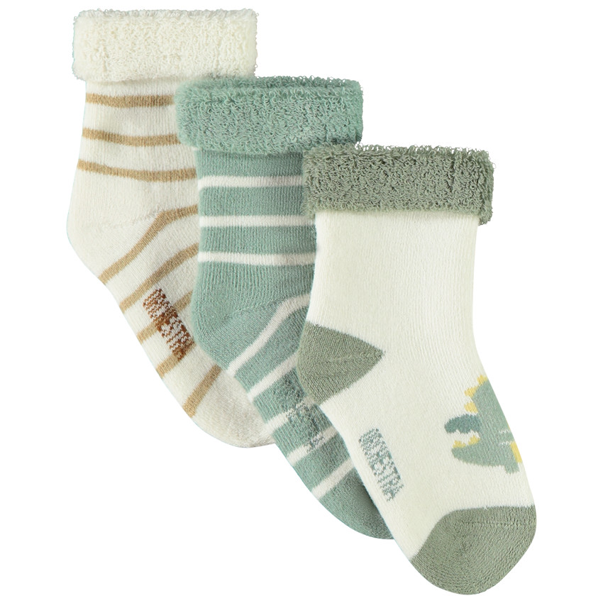 Lot de 3 paires de chaussettes à bouclettes pour bébé garçon 