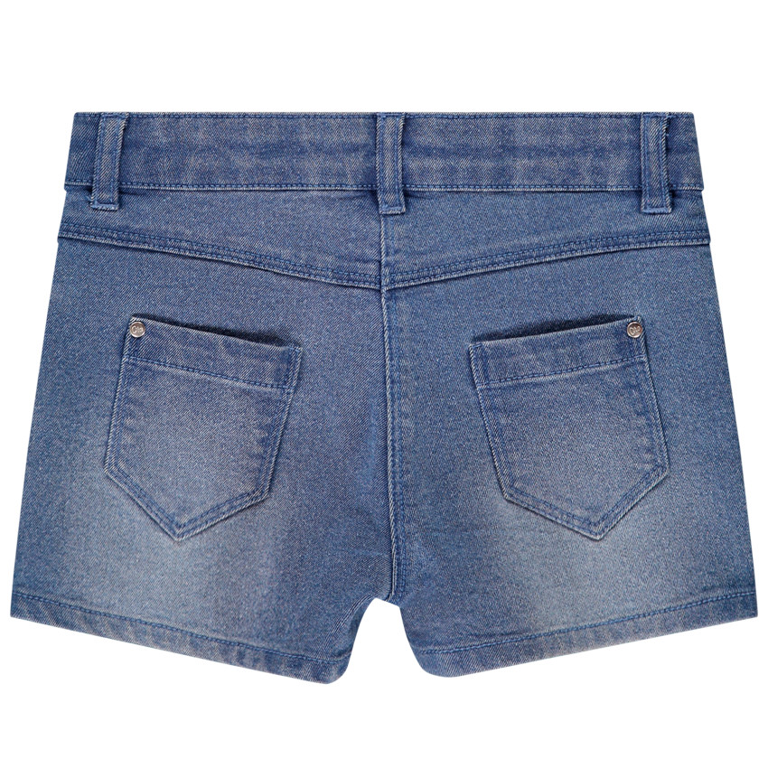 Short en denim avec broderies pour fille 