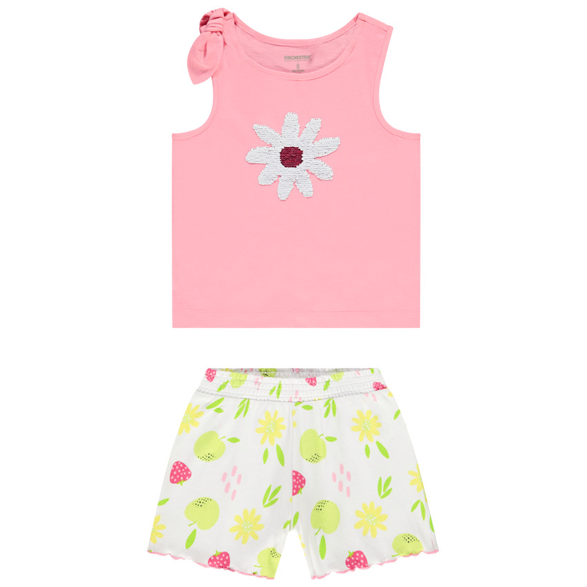 Ensemble 2 pièces débardeur avec sequins magiques pour fille 