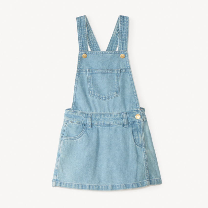 Salopette jupe-short en denim fille 
