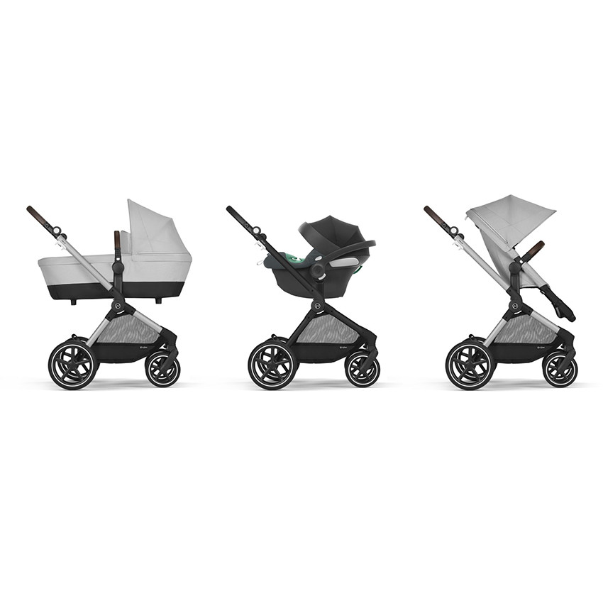 Kinderwagen Eos Lux Silver 2-in-1 Lava Grey 