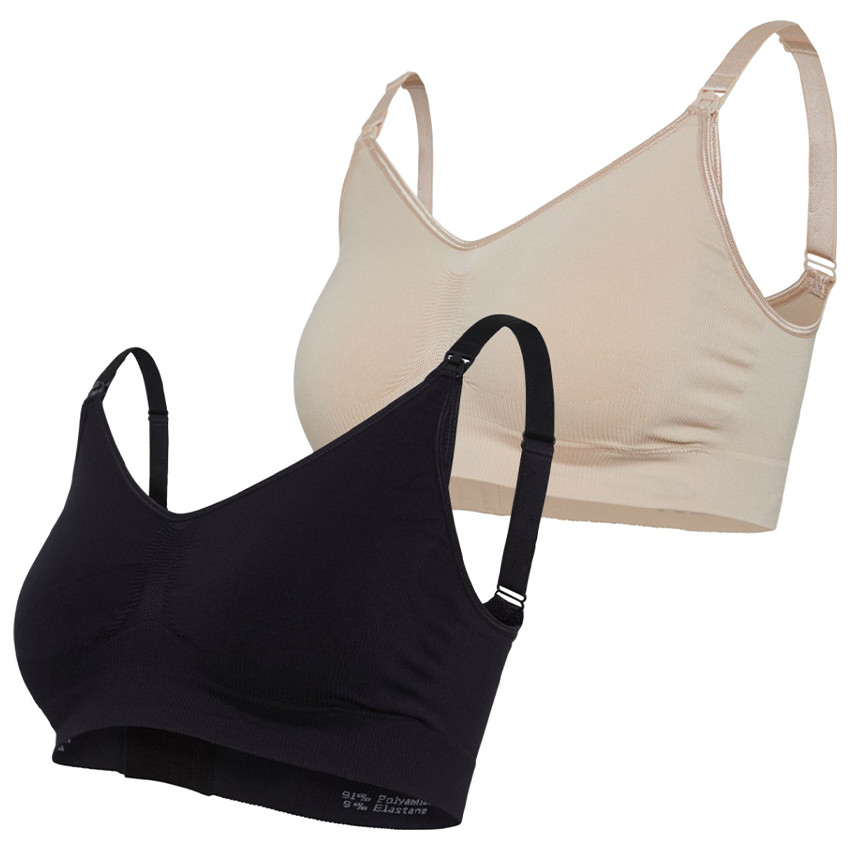 S/M-Duo Pack Soutien-gorge d'allaitement Original 1xNoir-1xChair  