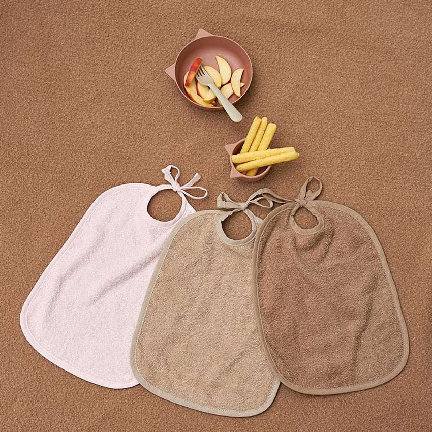 Bavoir avec fermeture à noeud - Sand - 2 pcs  