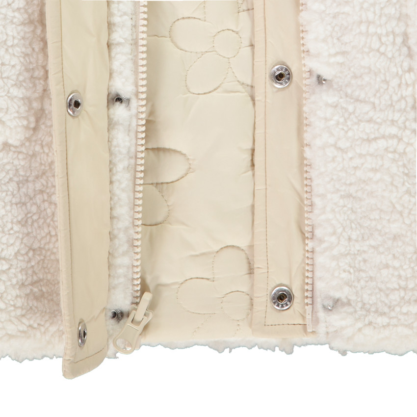 Parka réversible sherpa/fleurs matelassées pour fille 