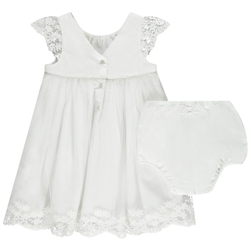 Ensemble de cérémonie 2 pièces robe + bloomer pour bébé fille 