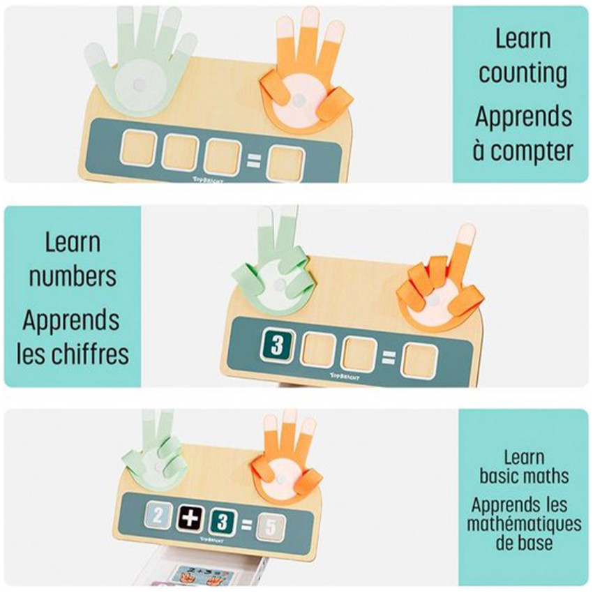 Calculatrice de doigt Finger Math apprendre à calculer jouet en bois 24m+ 