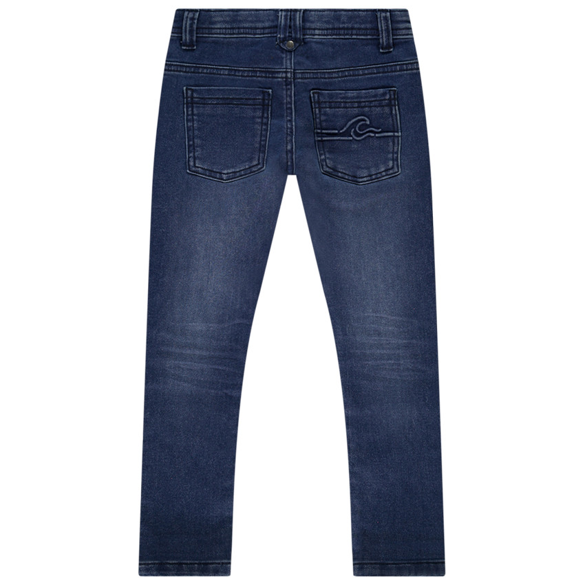 Jean slim motif vague en relief pour garçon 