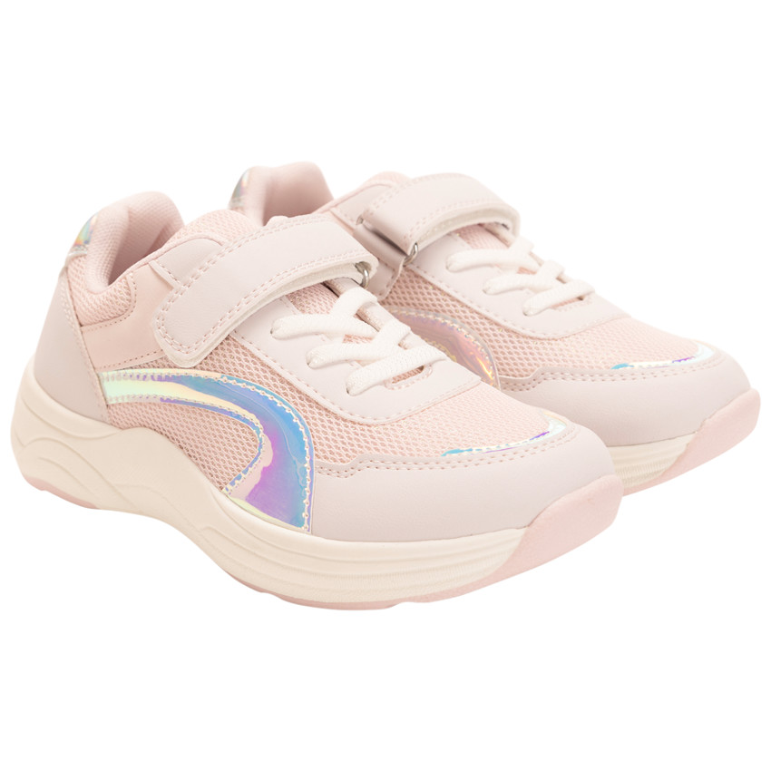 Iriserende sportsneakers in mesh voor meisjes 