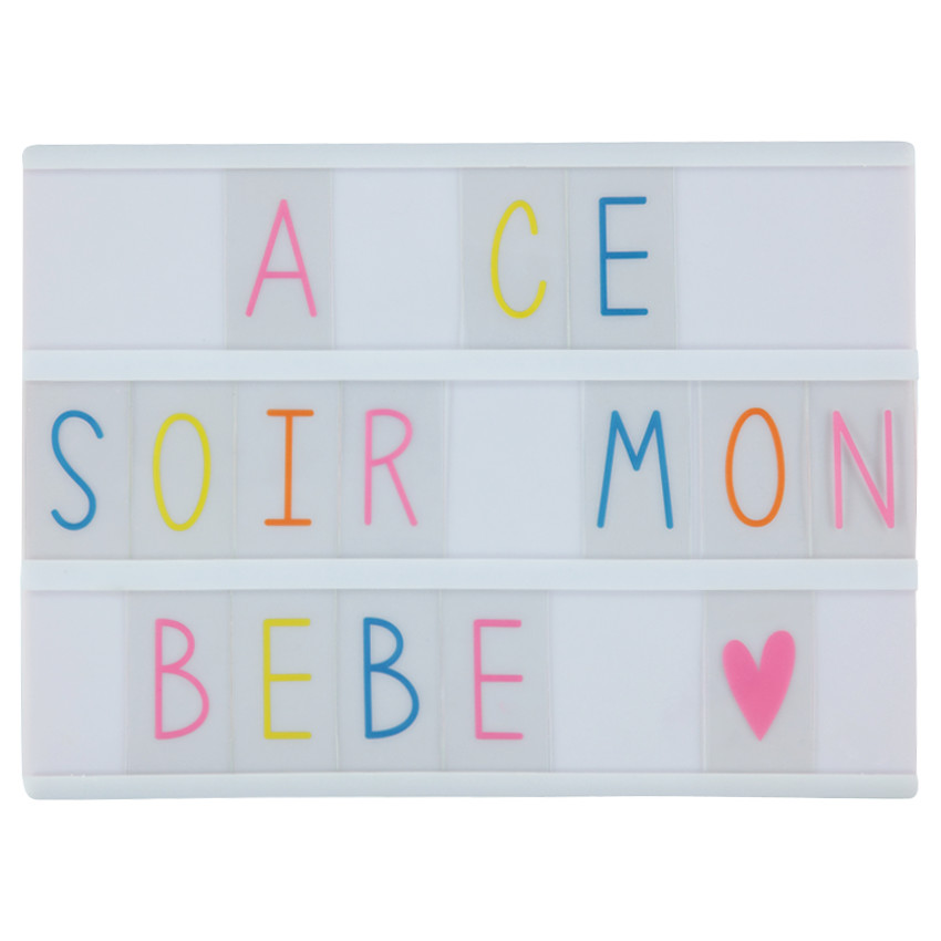 Boite lumineuse avec lettres 