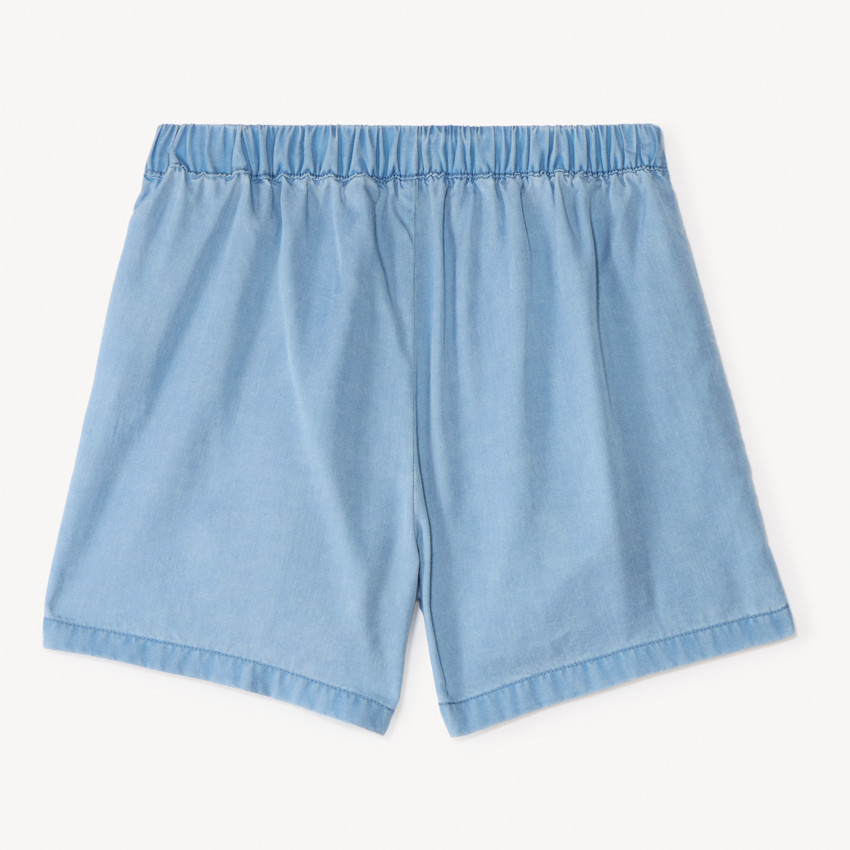 Jupe short uni en Tencel avec volants pour fille  