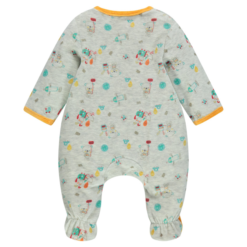 Dors-bien en velours avec animal fantaisie printé et brodé 