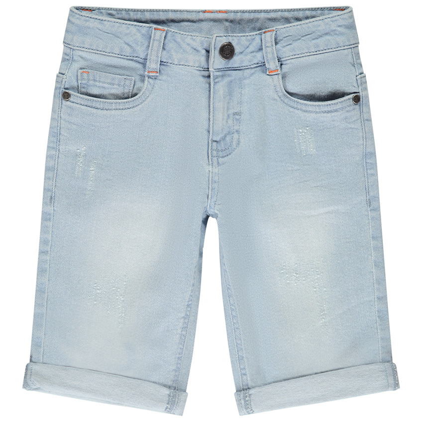 Bermuda en jean effets used et délavé pour garçon 
