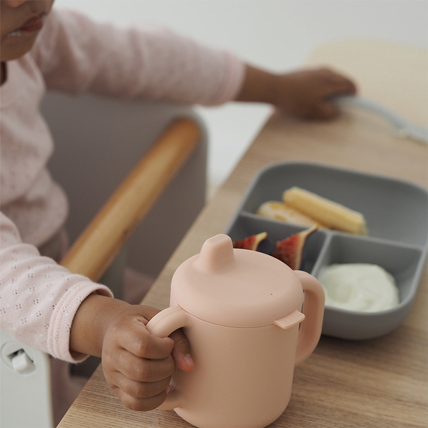 Coffret d'apprentissage en silicone avec tasse - Pink 