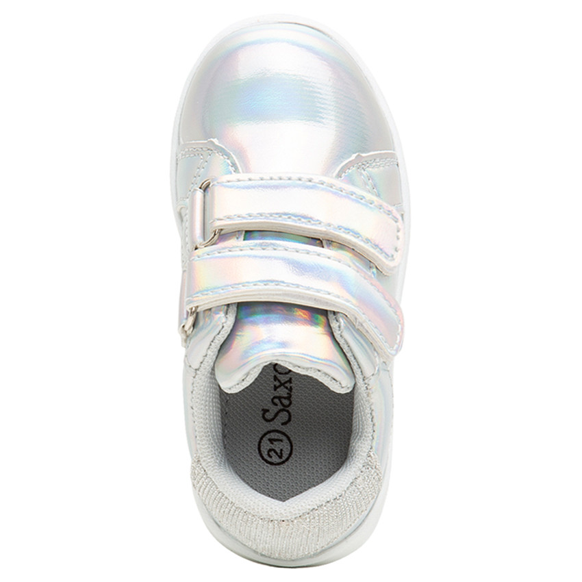 Baskets basses iridescentes à scratchs 