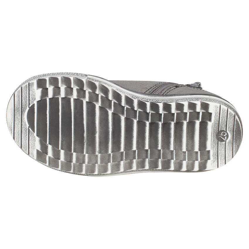 Bottillons hauts bi-matière cuir/textile à lacets et zip 