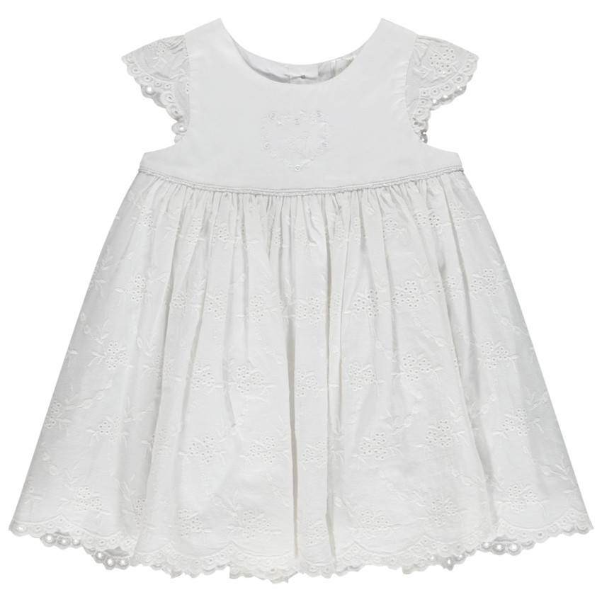 Robe de cérémonie en broderie anglaise pour bébé fille 