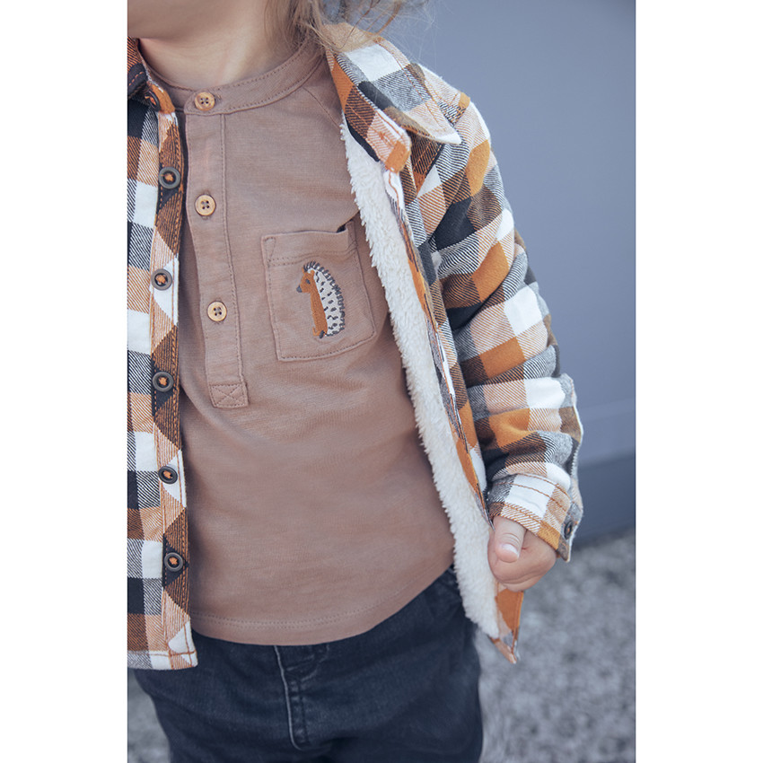 Surchemise à carreaux en flanelle en sherpa 