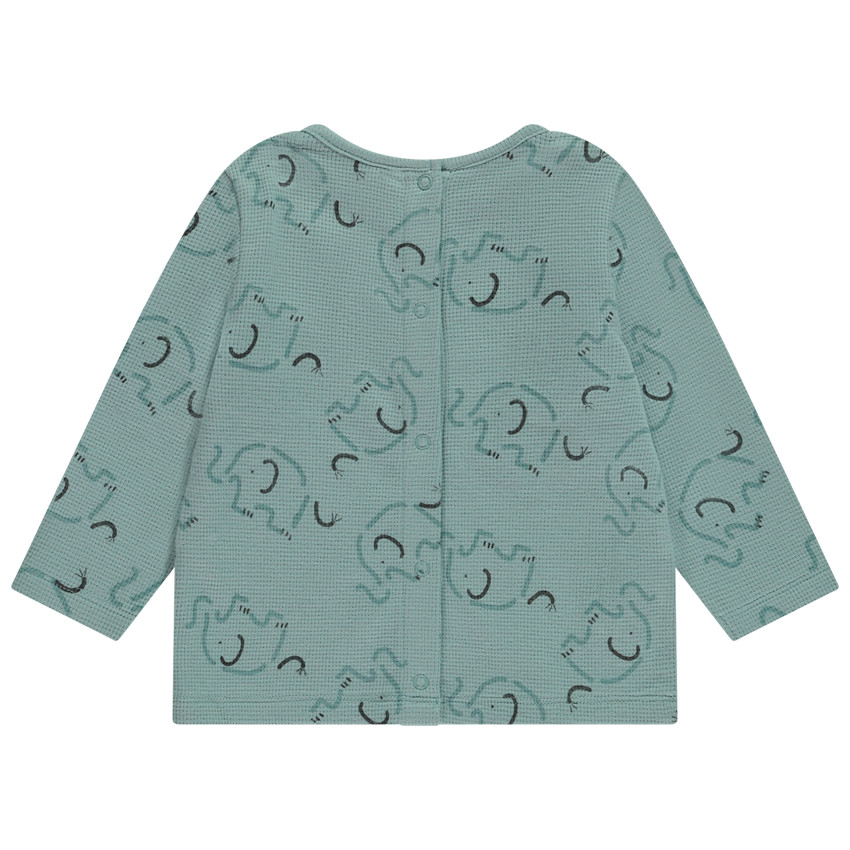 Pyjama 2-delig honingraat met olifantenprint voor babyjongen met verschillende afwerkingen afhankelijk van de leeftijd 