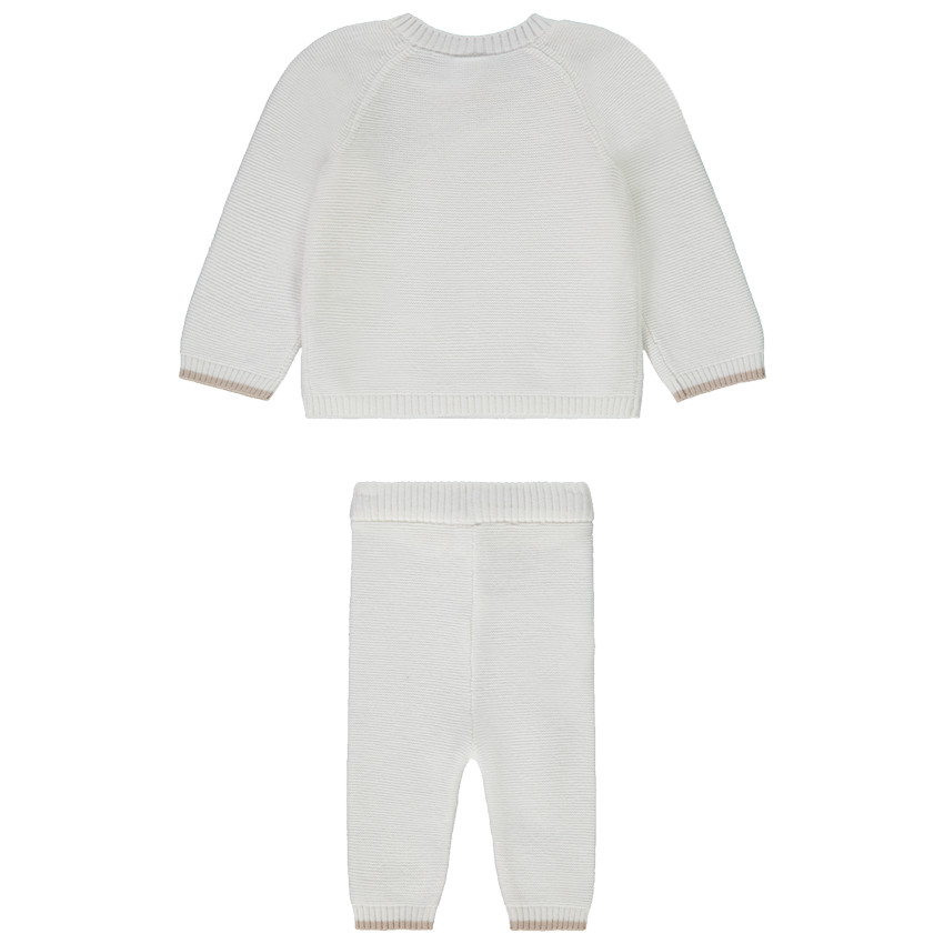 Tweedelig setje in schuim steek breiwerk voor baby 