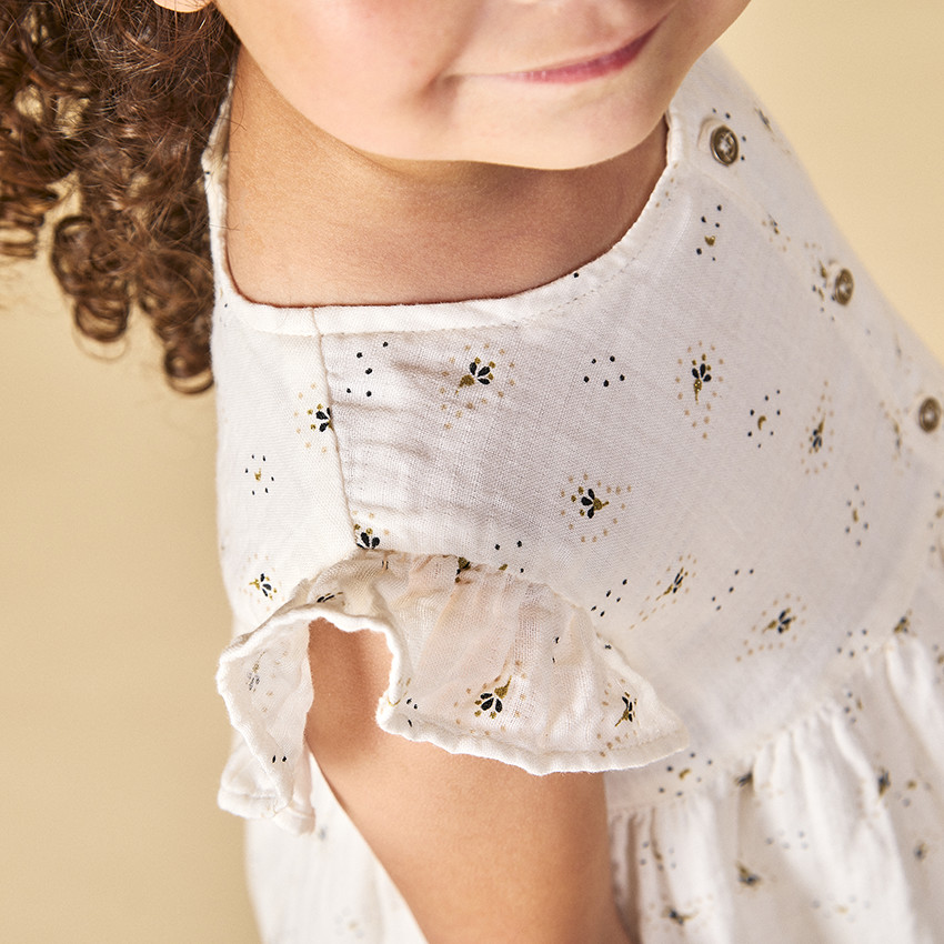 Jurk met korte mouwen van gaas voor meisjes 