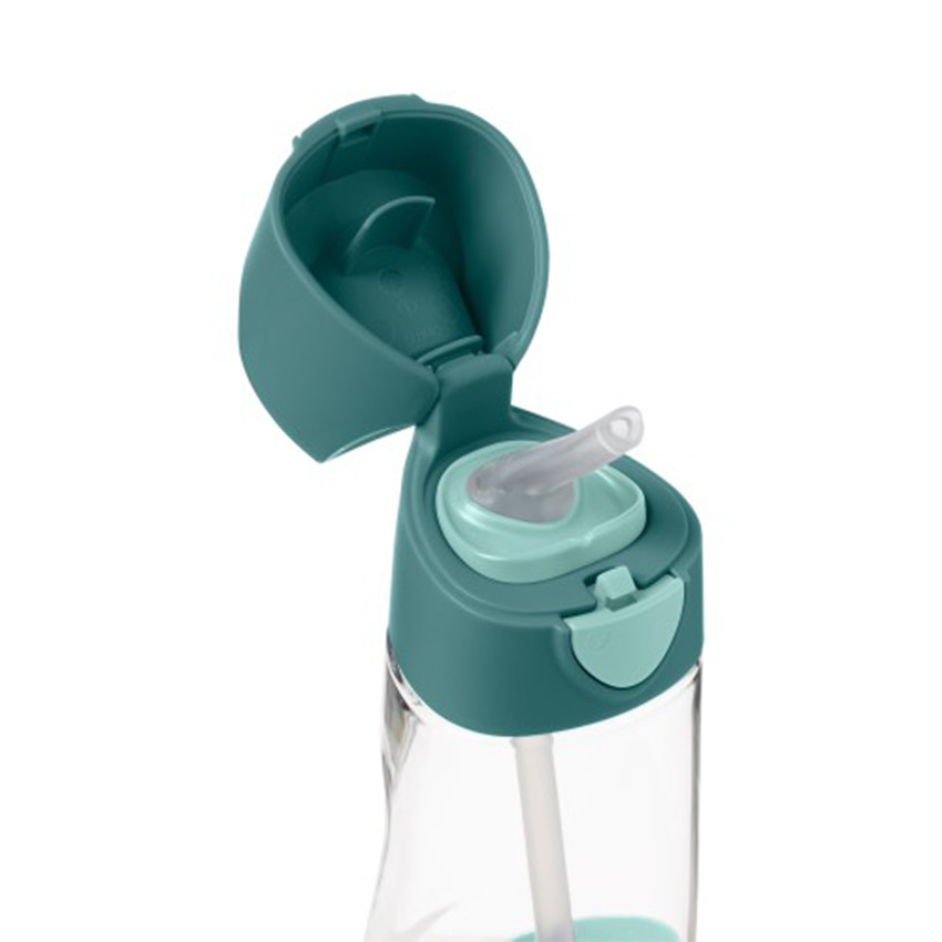 Gourde Tritan avec paille en silicone pour enfants 450ml Emerald Forest 
