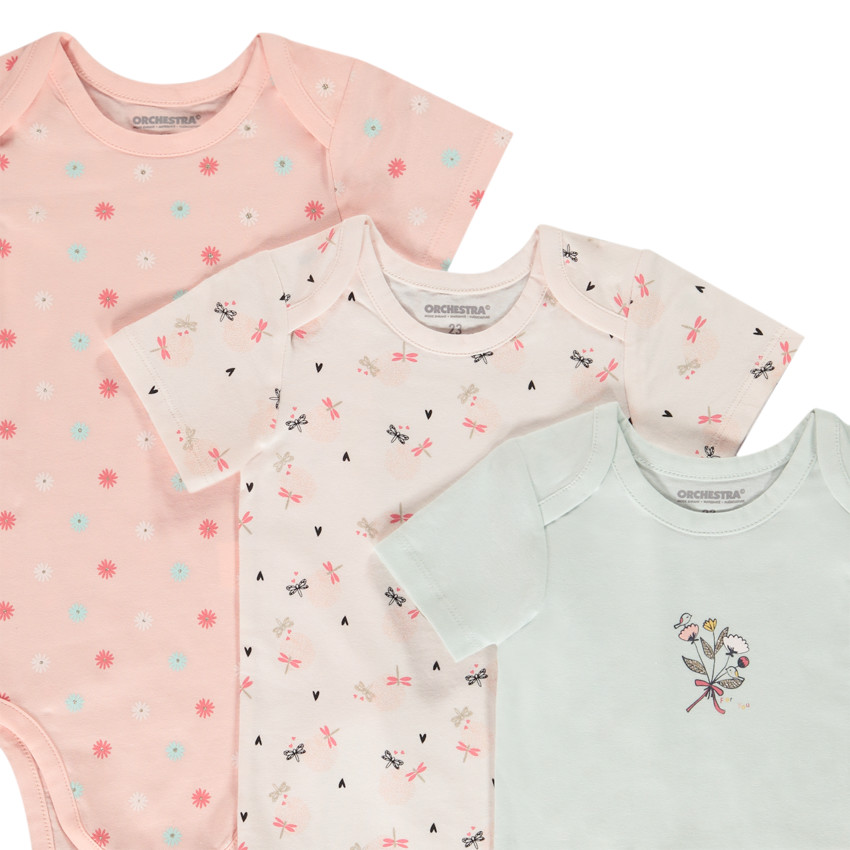 Set met 5 rompers van jersey met fantasieprint voor babymeisjes 
