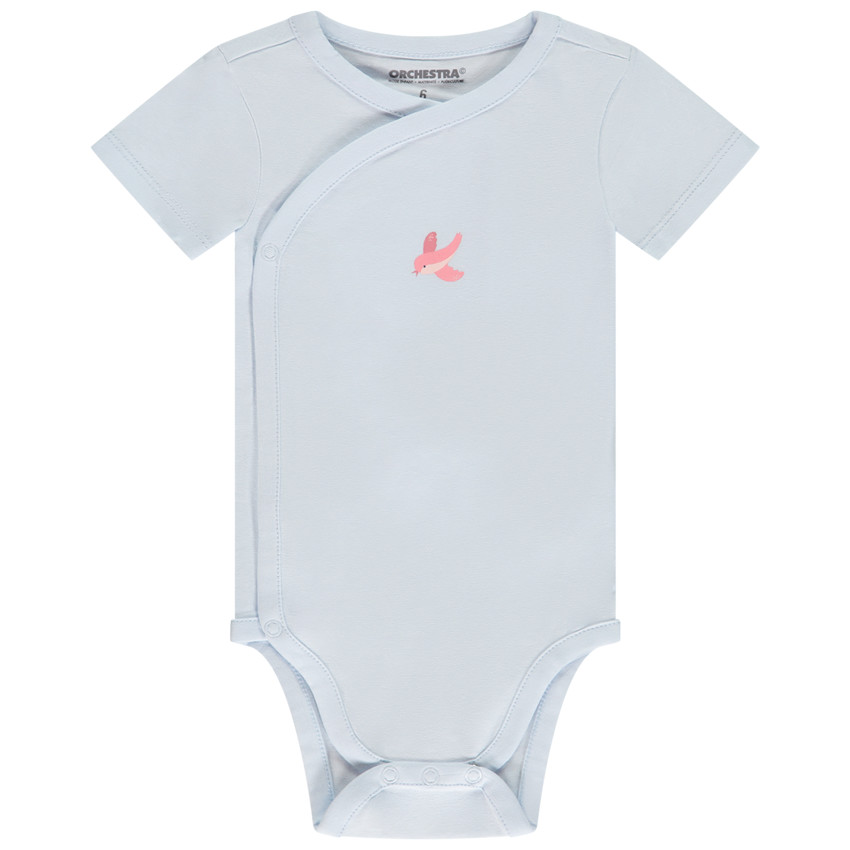 Lot de 5 bodies manches courtes fantaisie pour bébé fille avec ouvertures différentes selon l'âge 