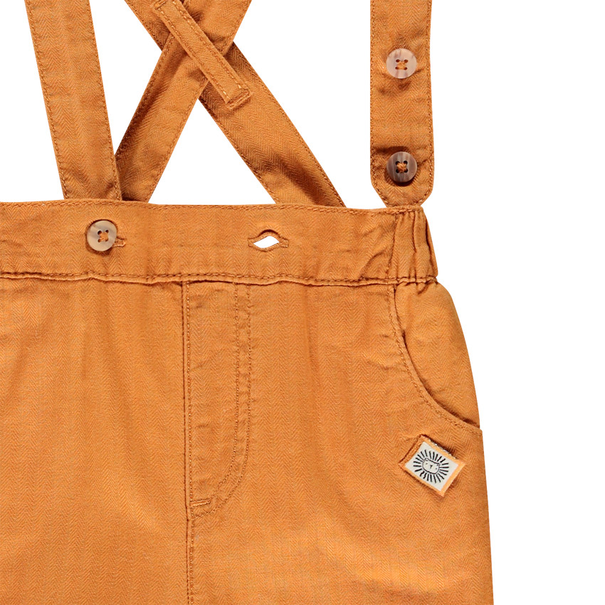 2-delig ensemble van salopette en hemd met lange mouwen en maokraag voor babyjongens 