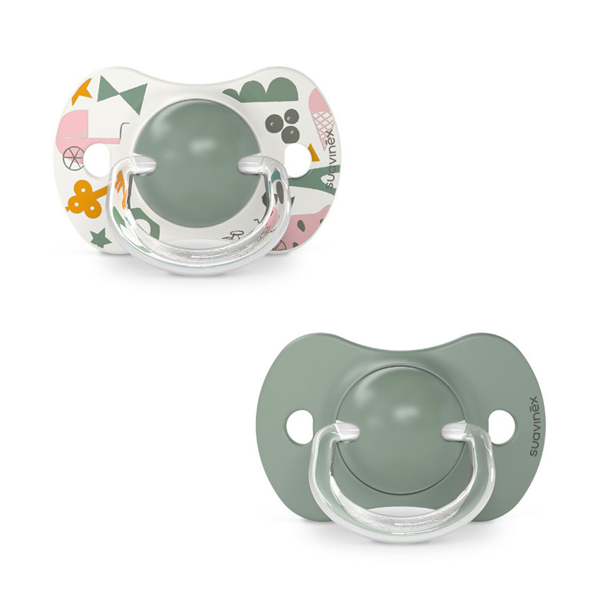 Lot de 2 sucettes silicone SX Pro 18M+ Walk in the park vert 