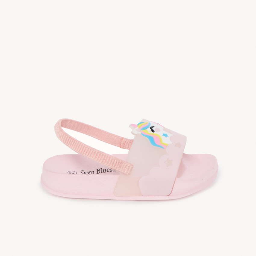 Claquette unicorn in relief voor meisjes - met bandje volgens maat 