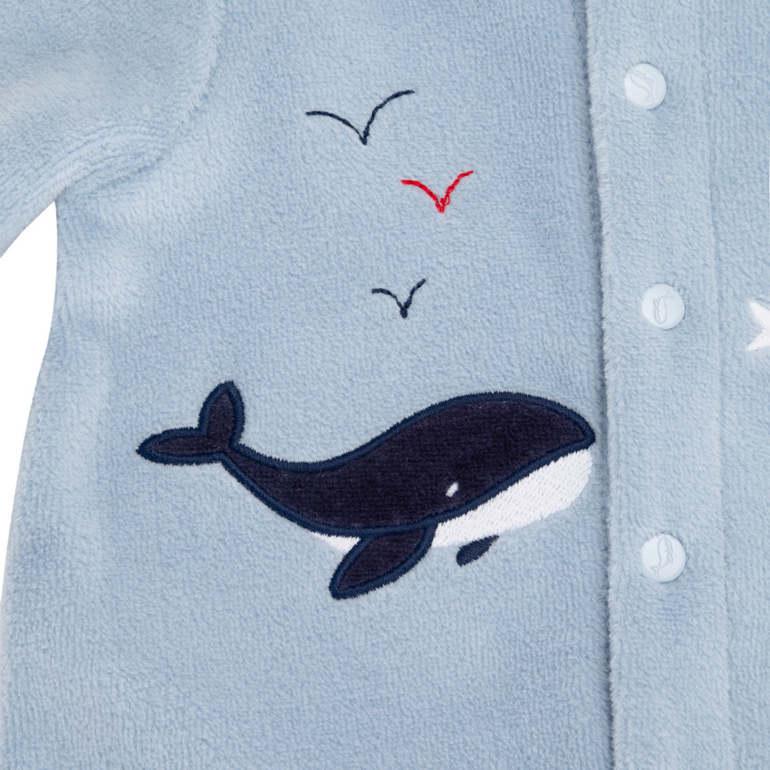 Pyjama in fluweel Pretty Sea voor baby jongen 