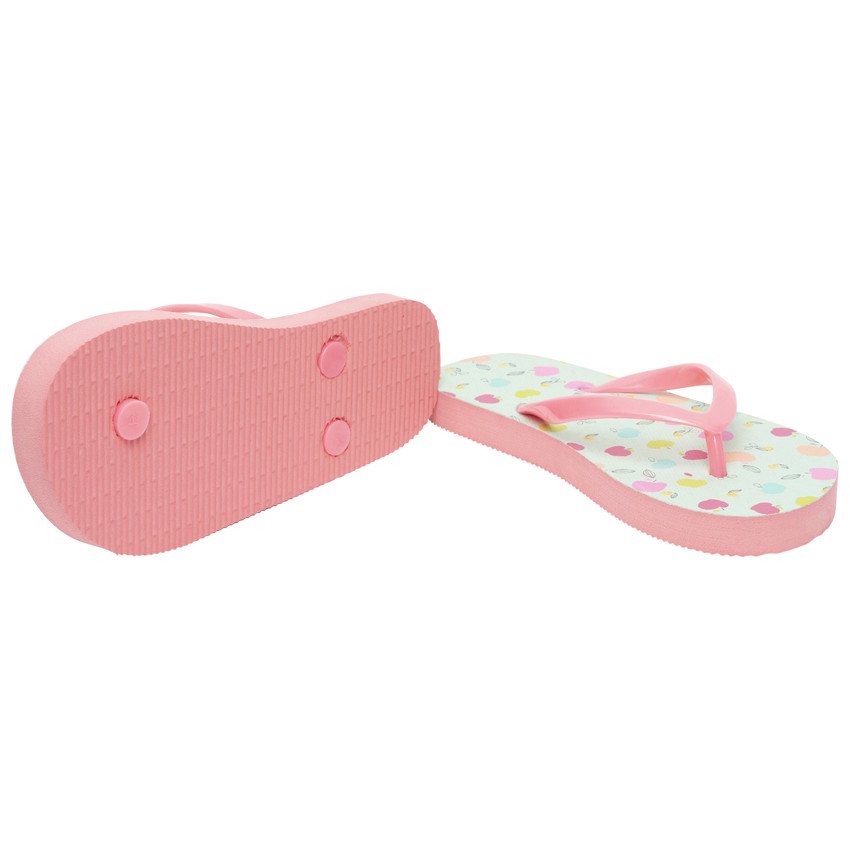 Tongs imprimé pommes pour fille avec lanière selon l'âge 