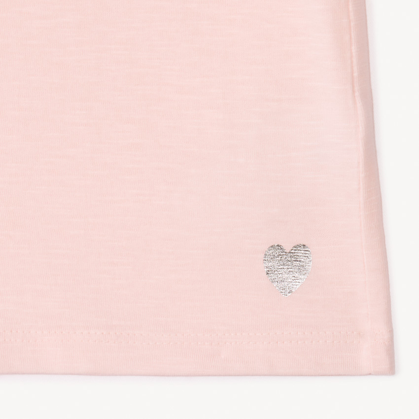 Set van 3 T-shirts met korte mouwen en hartprint meisjes 