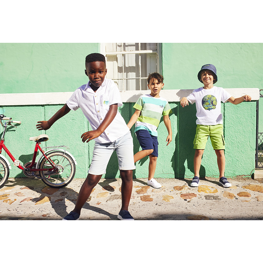 Bermuda effet jean avec ceinture amovible pour garçon 