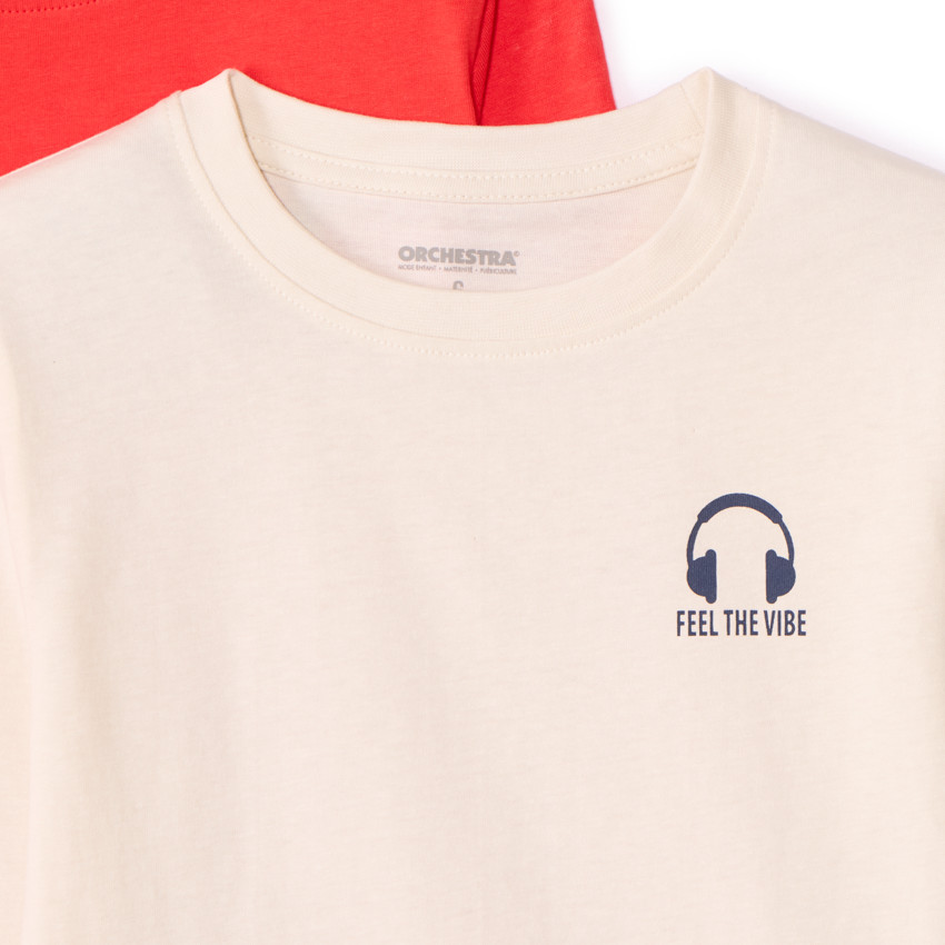 Set van 3 t-shirts met lange mouwen en print van een helm voor jongens 