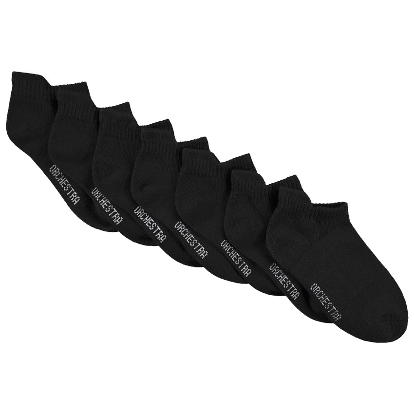 Set van 7 paar korte effen sokken 