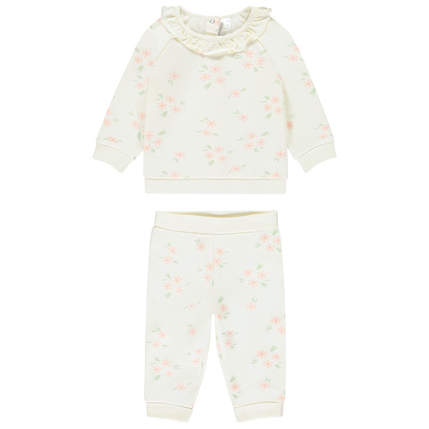 Ensemble jogging 2 pièces imprimé fleuri pour bébé fille 