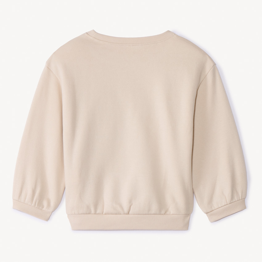 Sweat uni en molleton print love pour bébé fille 