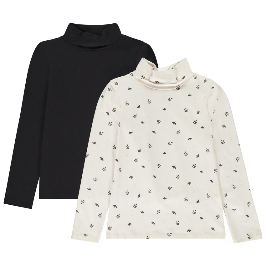 Lot de 2 sous-pulls à col roulé pour fille 