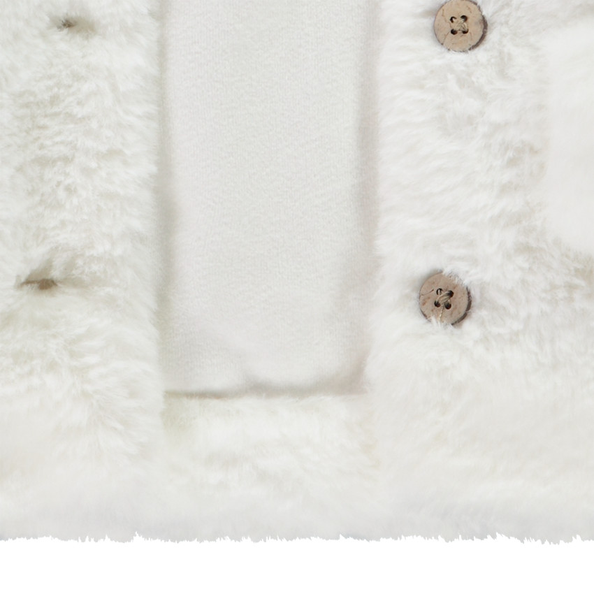 Sherpa jas met bonteffect en knopen voor meisjes 