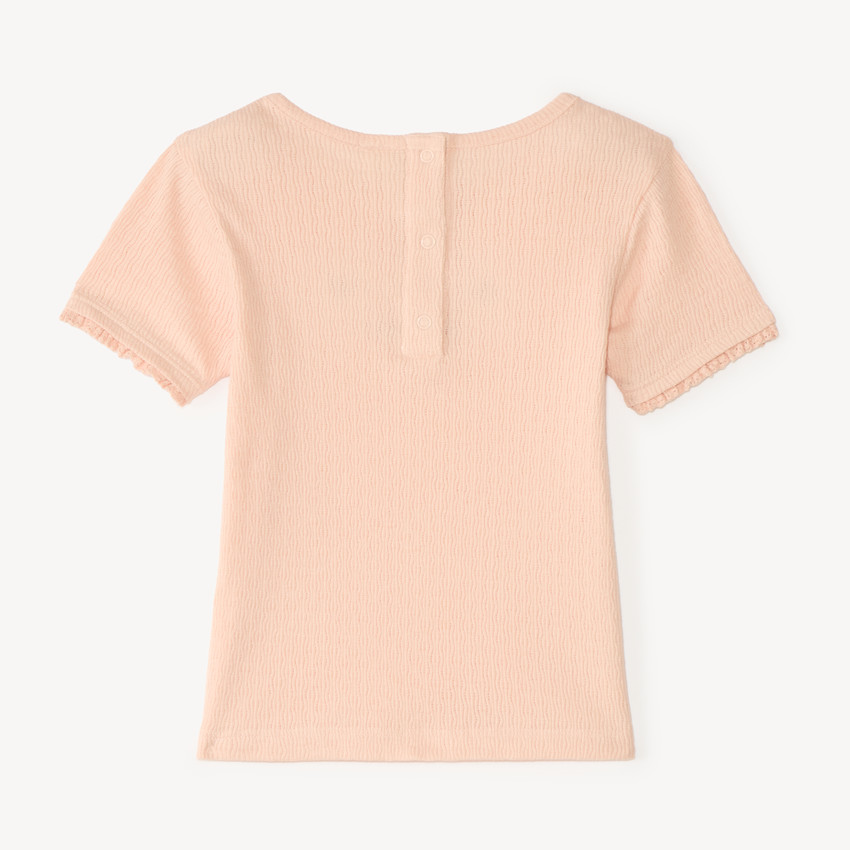 T-shirt manches courtes bébé fille broderie fleurie 