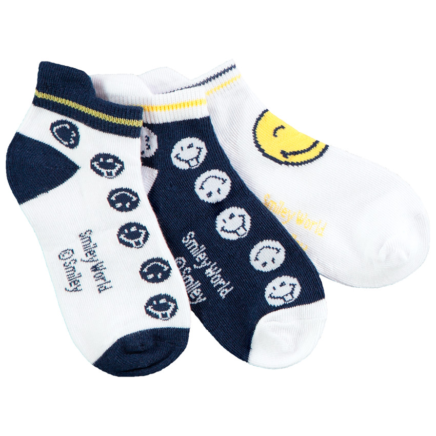 Lot de 3 paires de chaussettes courtes SmileyWorld pour garçon 